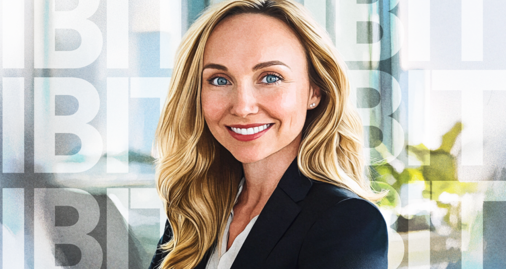 Rachel Aguirre with a confident smile, symbolizing first-hand perspectives on BlackRock's Spot Bitcoin ETF. - The Coinomist