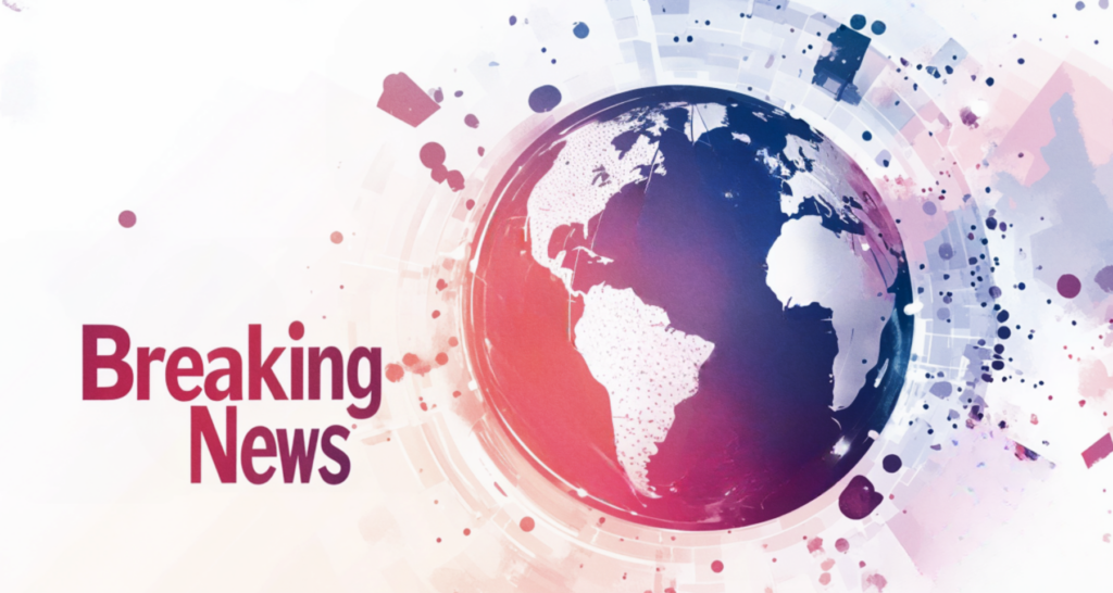 A stylized globe with digital and artistic effects, accompanied by the text 'Breaking News' in bold letters - The Coinomist