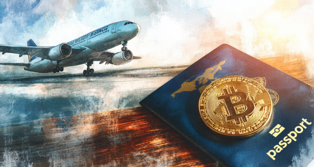 Plane, passport, Bitcoin - The Coinomist