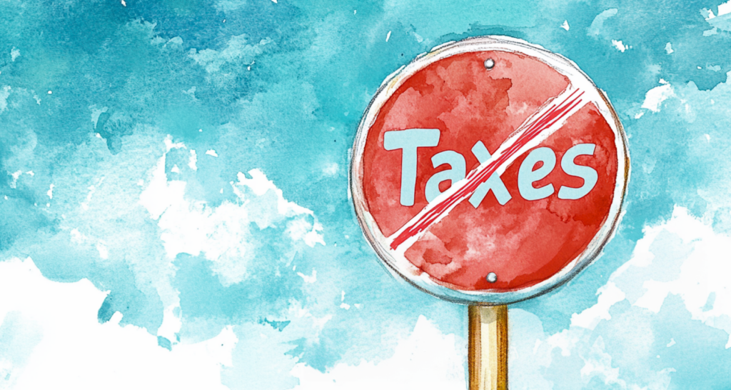 No taxes road sign - The Coinomist
