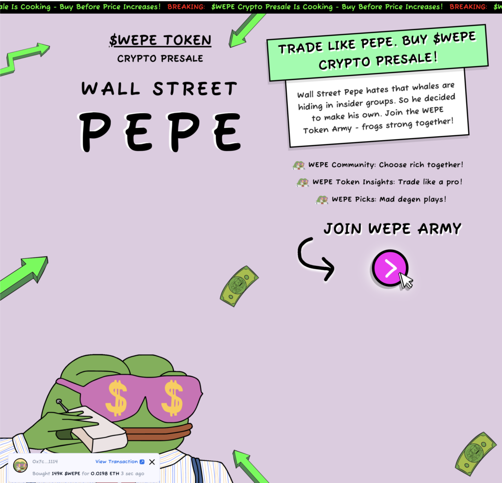 Mind of Pepe is positioned as an AI assistant for beginner traders. Source: wallstreetpepe
- The Coinomist