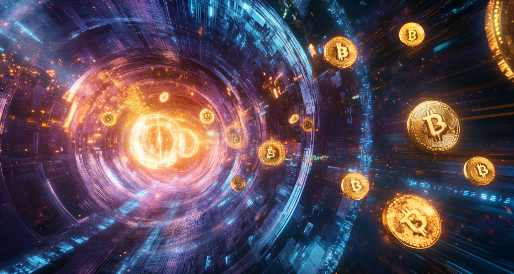 Picture of a transaction in Bitcoin Network - The Coinomist