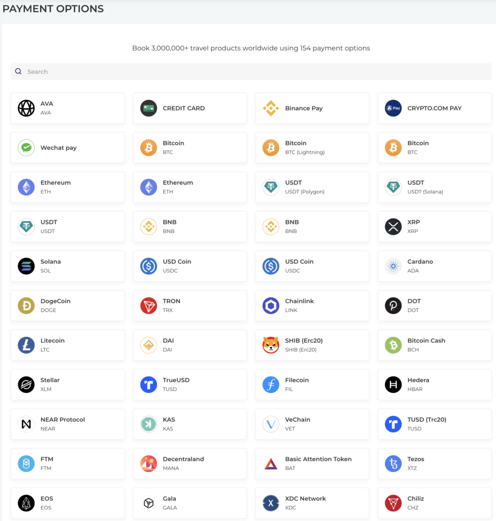 Payment options for tickets and bookings on Travala β The Coinomist
