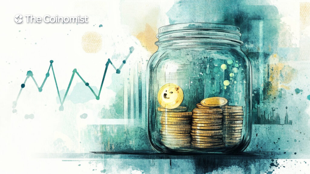 Dogecoin reserve / Dogecoin holdings, growth graphic - The Coinomist