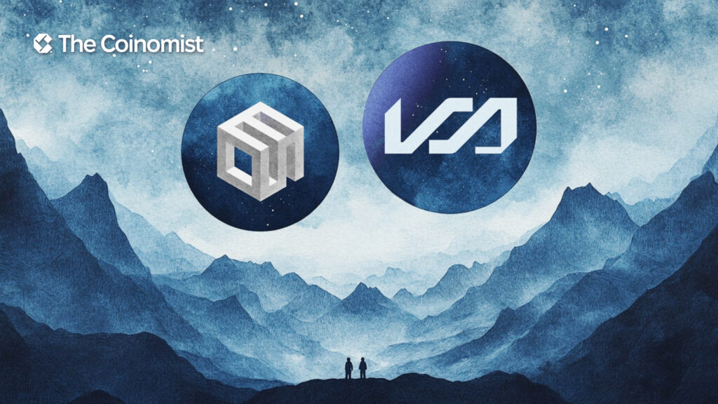 EOS Network to Vaulta rebrending, EOS crypto graphics (uptrend), Web3 Banking - The Coinomist