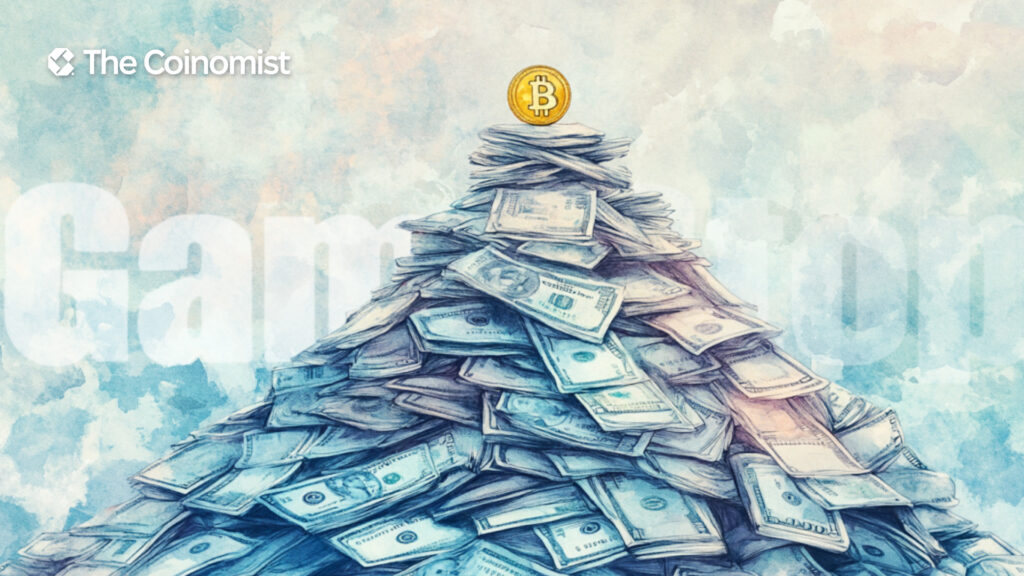 GameStop logo, bitcoins - The Coinomist