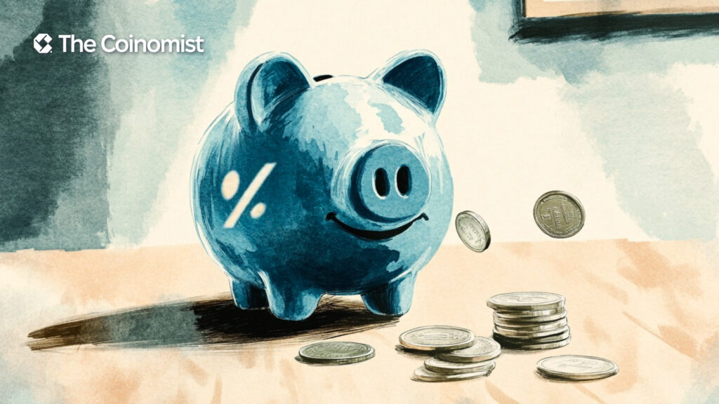 coins are put into a piggy bank, and interest is drawn on the piggy bank - The Coinomist