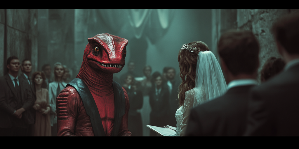 a dinosaur wedding, AI by Markus Müller-Hahnefeld - The Coinomist