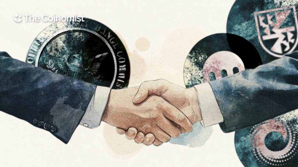 a handshake between the two sides - The Coinomist