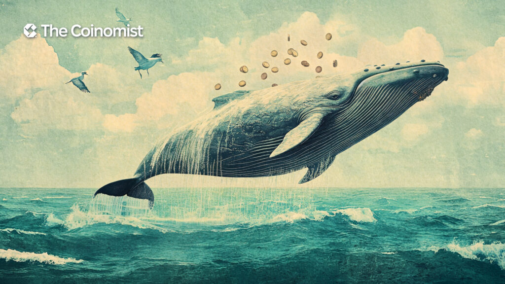 whale in ocean releases fountain of coins - The Coinomist