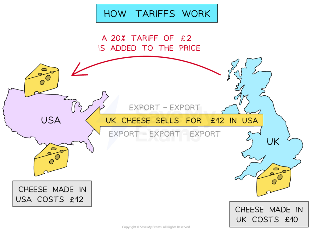 “what tariffs are” diagram — The Coinomist.