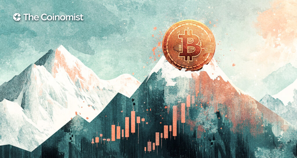 upward trending graph with bold, modern typography - The Coinomist