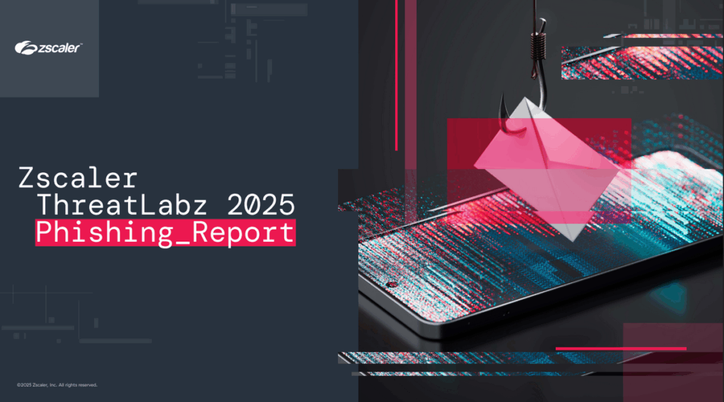 Cover of Zscaler’s 2025 ThreatLabz phishing report featuring AI-driven cyberattack imagery — The Coinomist