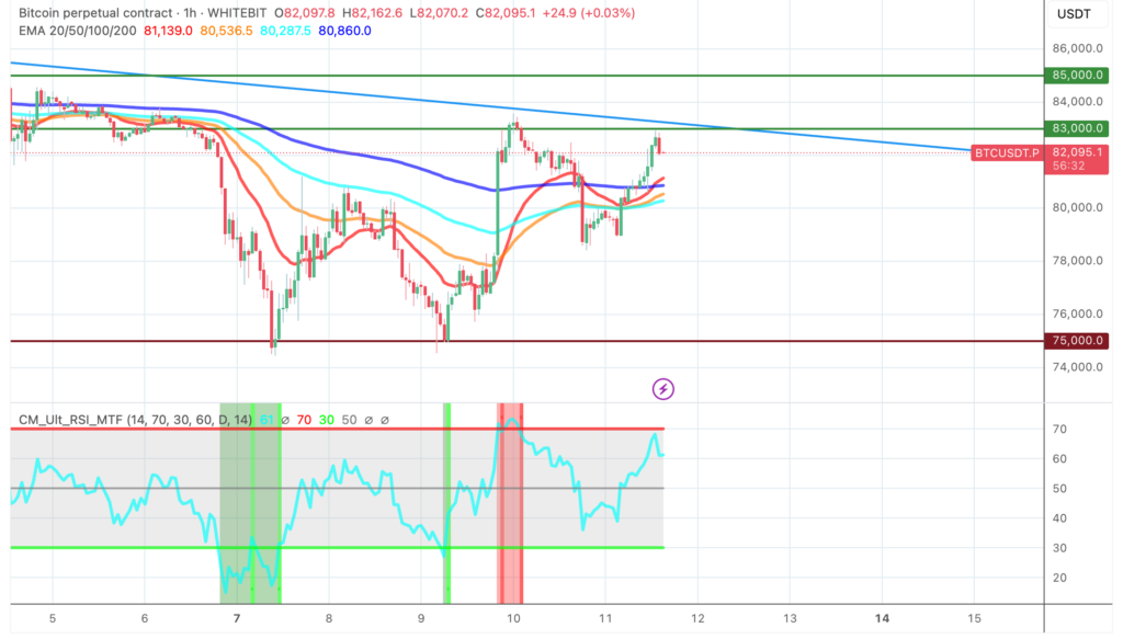 Bitcoin chart with technical indicators - The Coinomist