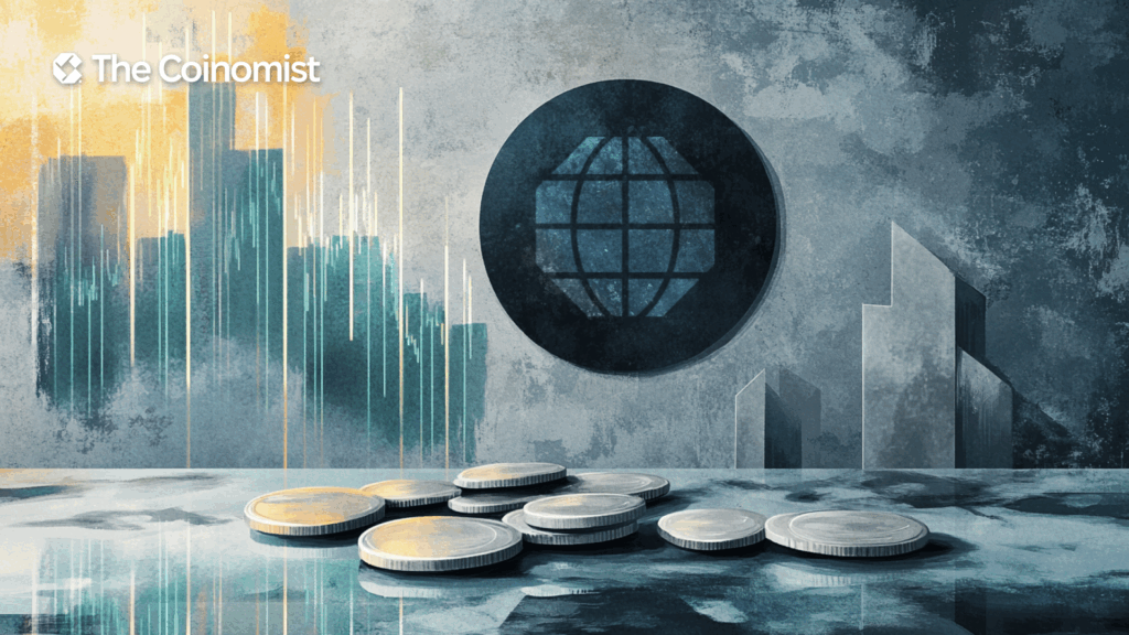 CME Group logo, XRP coins around, random chart on the background - The Coinomist