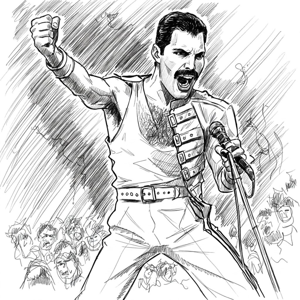 Art Sketch With Freddy Mercury - The Coinomist