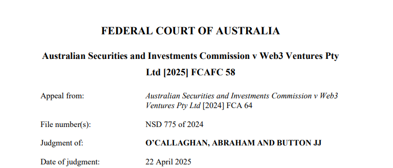 Screenshot of the first page of the Federal Court of Australia’s press release — The Coinomist
