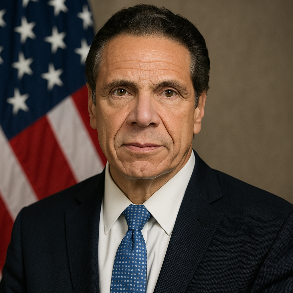 Lifelike illustration of Andrew Cuomo, former Governor of New York