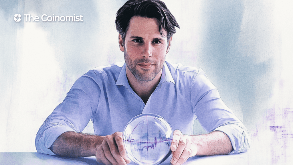John D'Agostino stares into a glass ball - The Coinomist