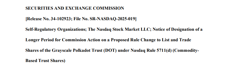 SEC press release regarding Grayscale Polkadot Trust — The Coinomist.