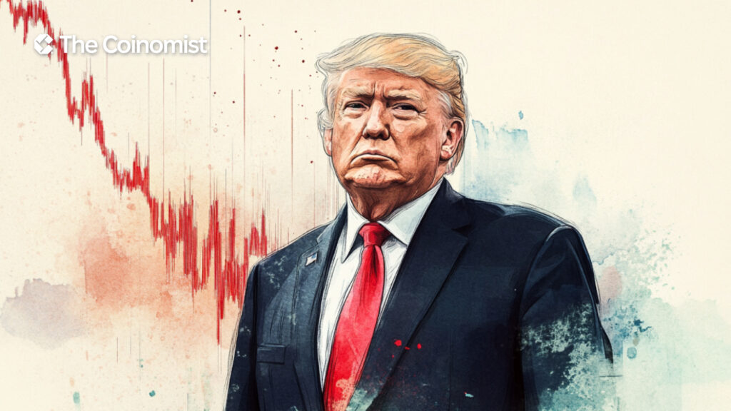 Angry Donald Trump, crypto market crash on the background - The Coinomist