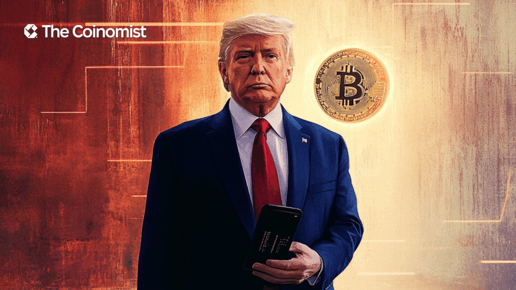 Donald Trump’s photo with a crypto wallet and token in the background - The Coinomist