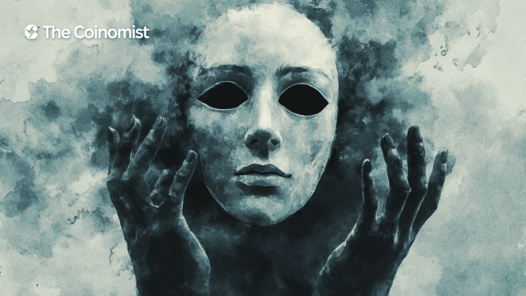 A man takes off a mask that has no face underneath - The Coinomist