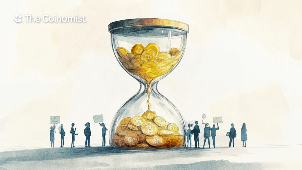 futuristic blockchain imagery with symbols of scarcity and continuity - The Coinomist