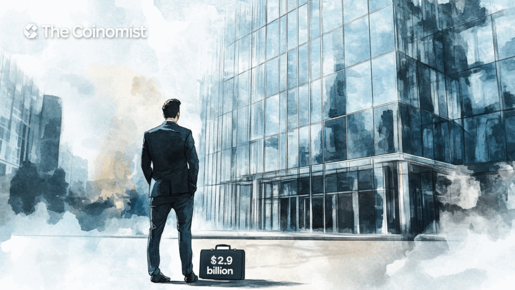 A man from Coinbase stands in front of the Deribit building - The Coinomist