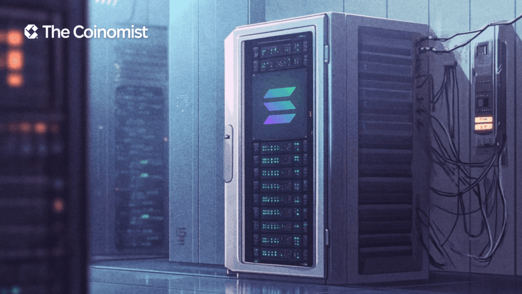 Server cabinet with Solana logo - The Coinomist