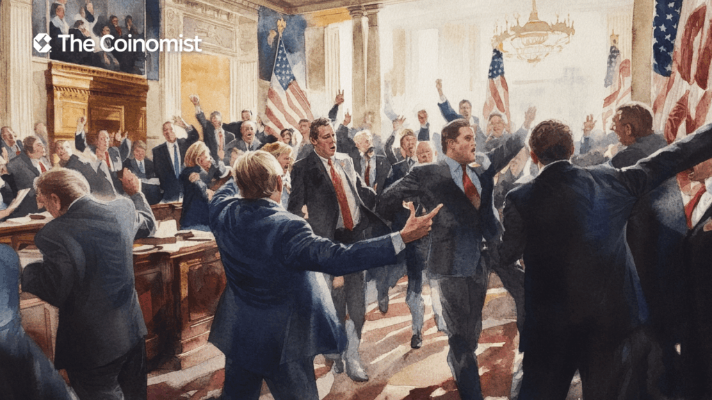 Democrats and Republicans argue with each other in the US Congress - The Coinomist