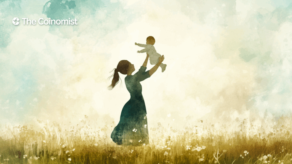 Silhouette of a mother lifting her baby in the air - The Coinomist