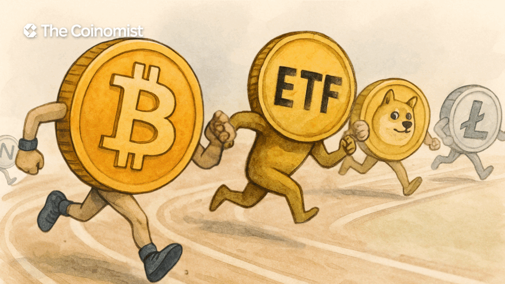 an ETF race—not with regular runners, but with tokens personified as human-like characters - The Coinomist