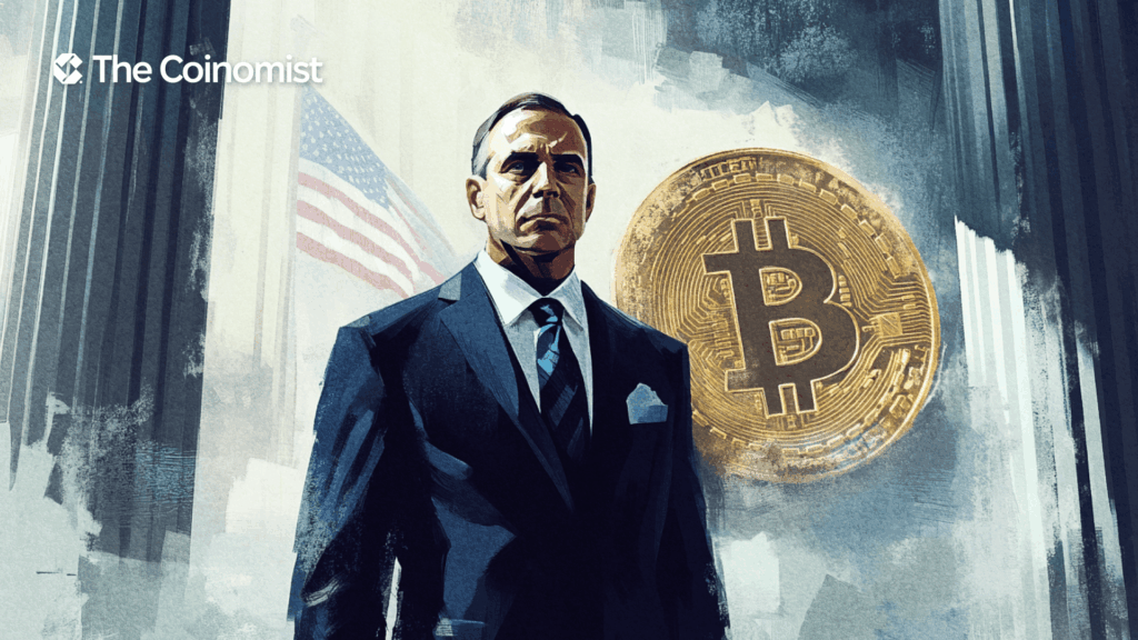 A member of the U.S. Democratic Party stands with his back to bitcoin in displeasure - The Coinomist
