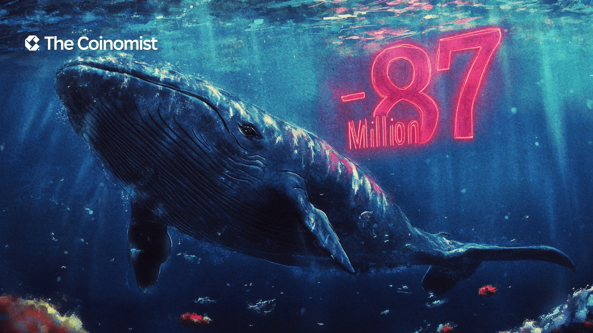 Whale against the background of the number "-87 million" - The Coinomist