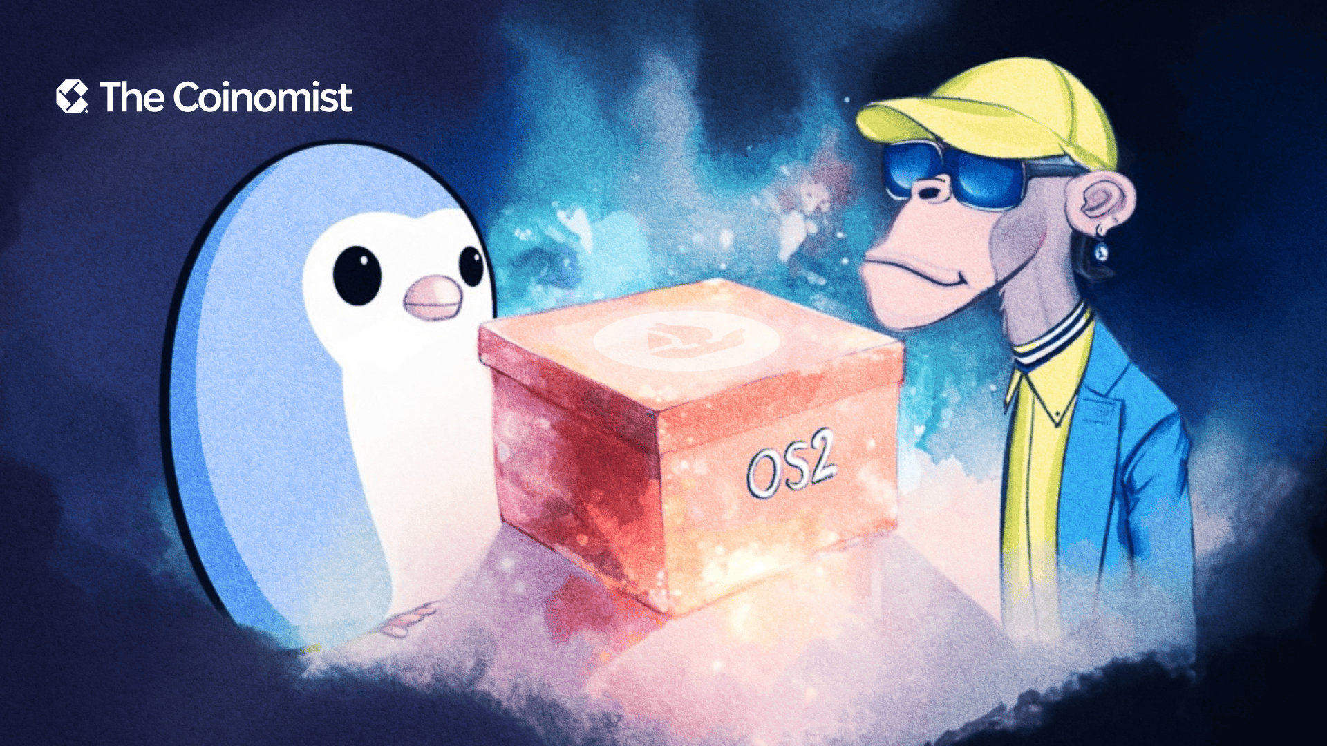 Big prize box with Opensea logo and “OS2” caption. The Coinomist