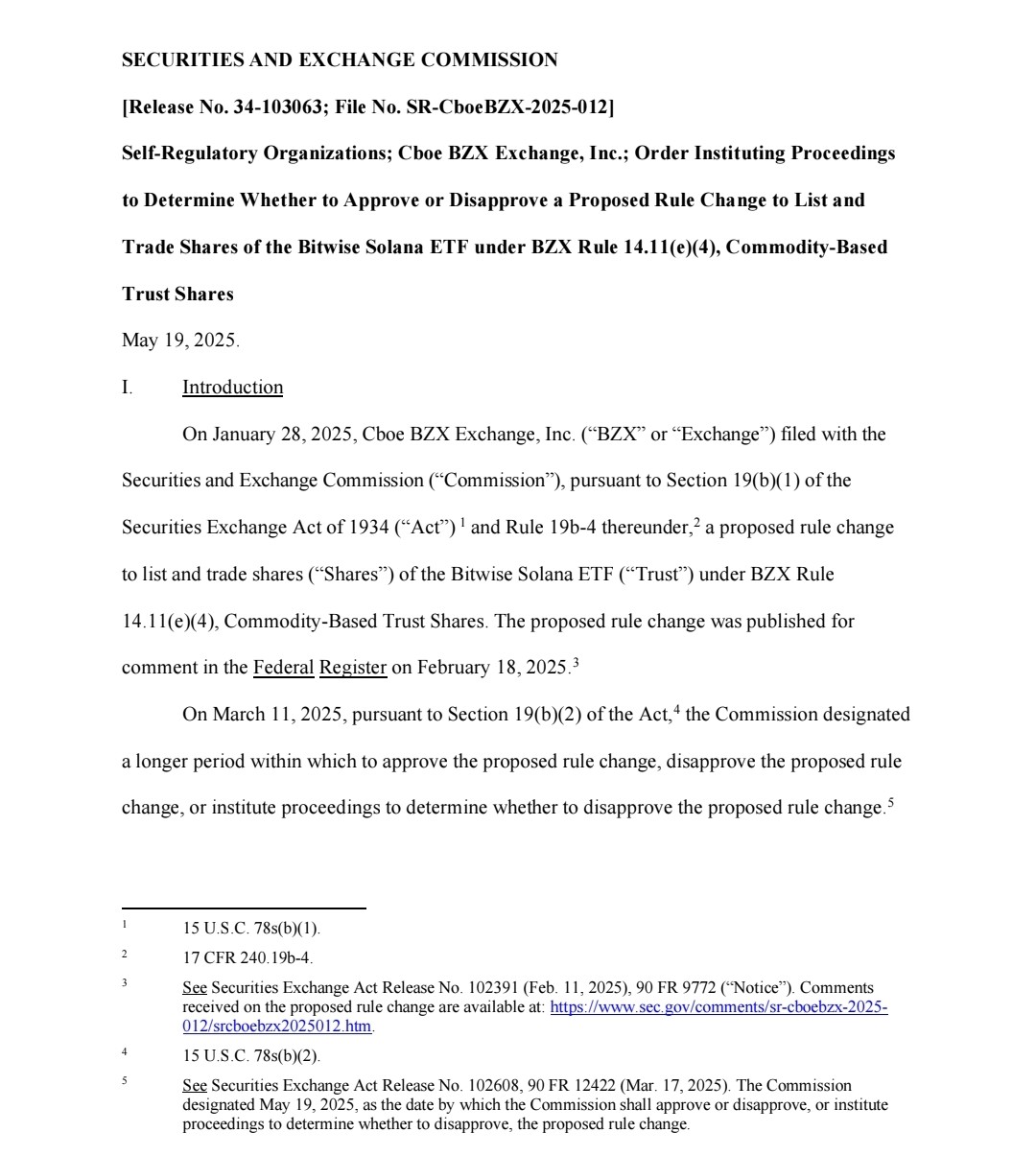 The SEC's decision to delay review of Solana ETF applications from 21Shares and Bitwise - The Coinomist