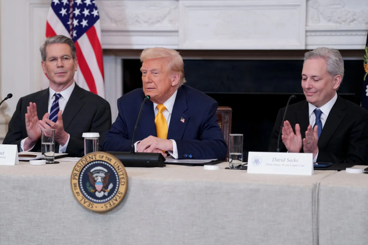Scott Bessent, Donald Trump, and David Sacks at the White House Digital Assets Summit – The Coinomist