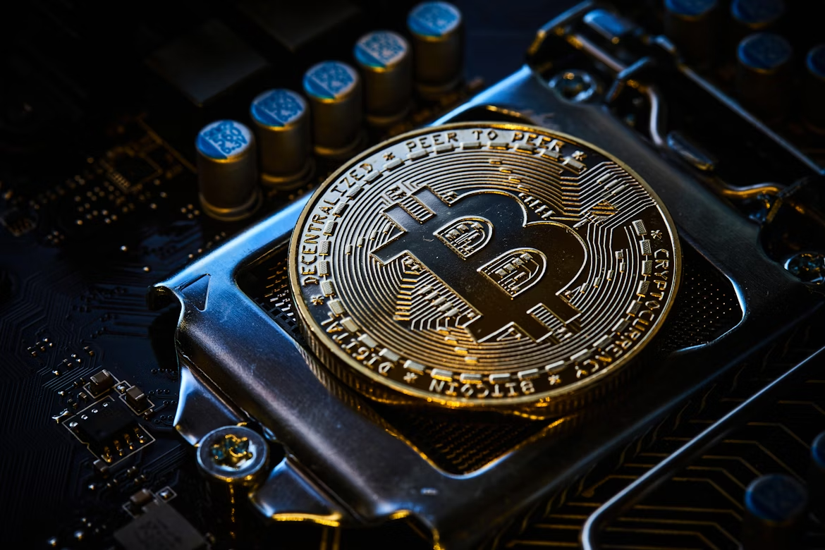 Close-up of digital token on traditional computer hardware, illustrating the clash between DeFi innovation and legacy financial systems - The Coinomist