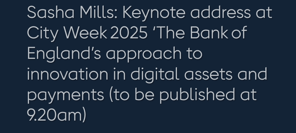 Bank of England announces keynote by Sasha Mills at the Digital Assets Innovation Summit - The Coinomist