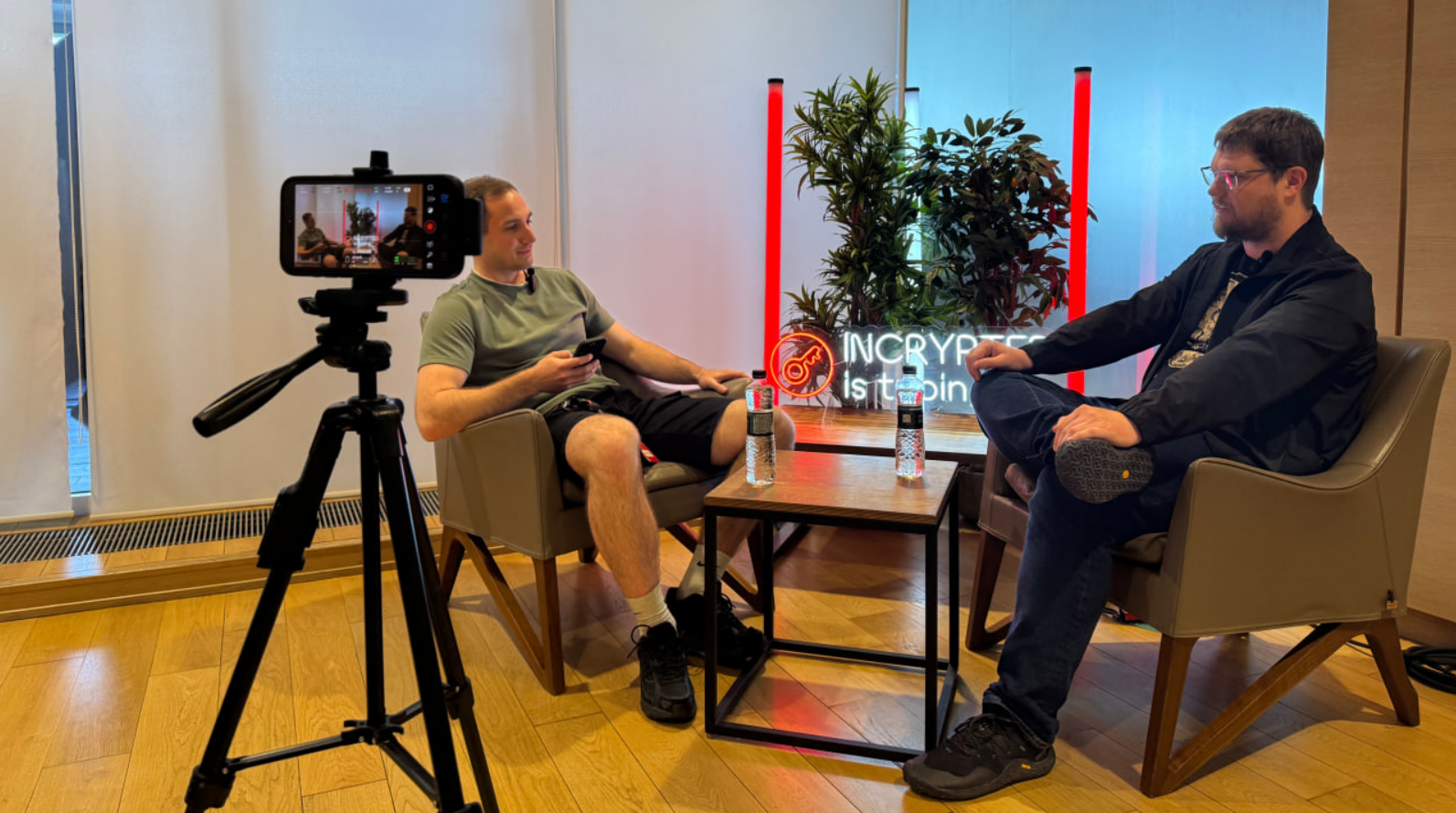 Filming Peter Todd’s interview at Incrypted Conference 2025 — The Coinomist