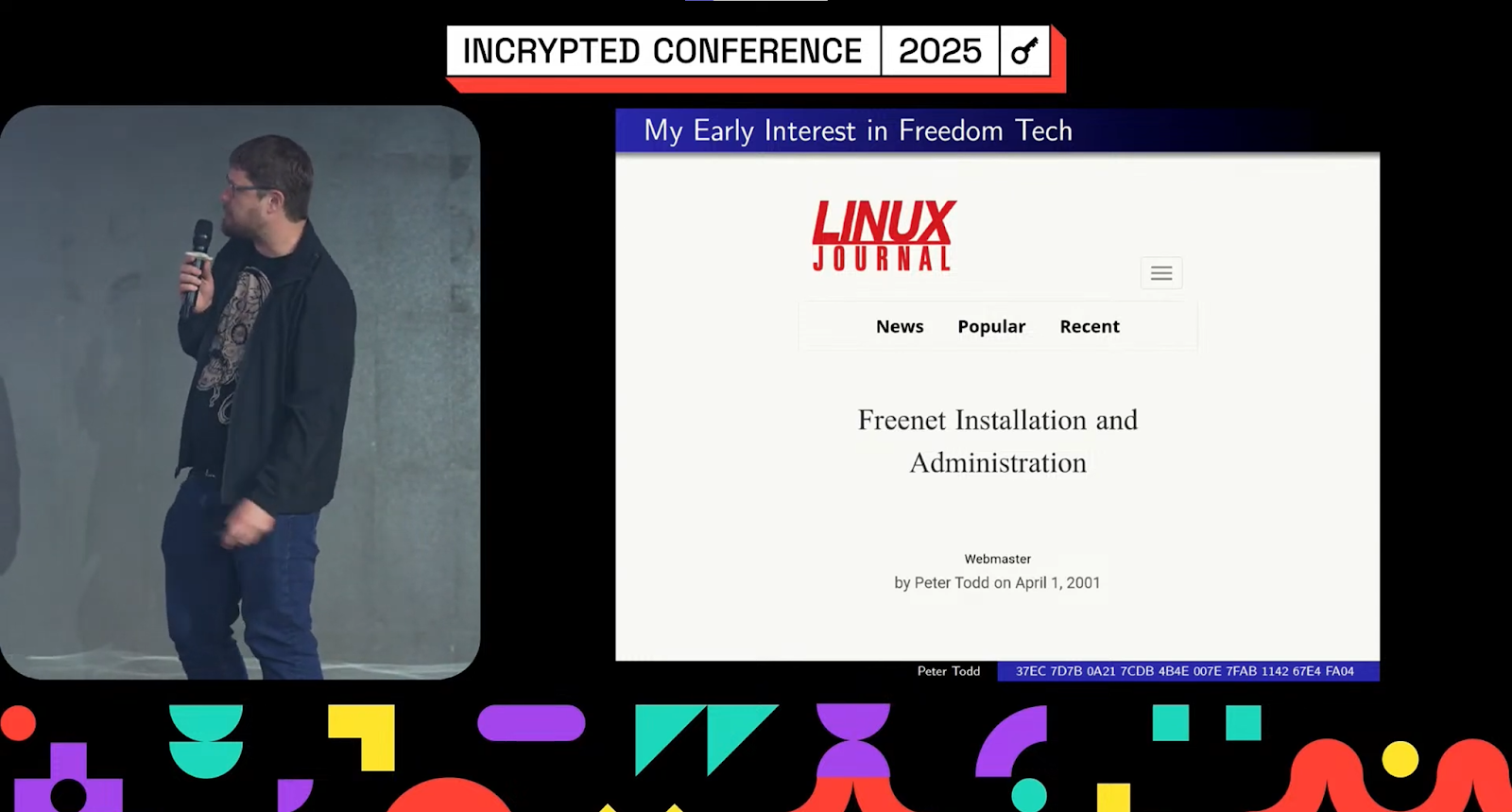 Peter Todd speaking at Incrypted Conference 2025 — The Coinomist.