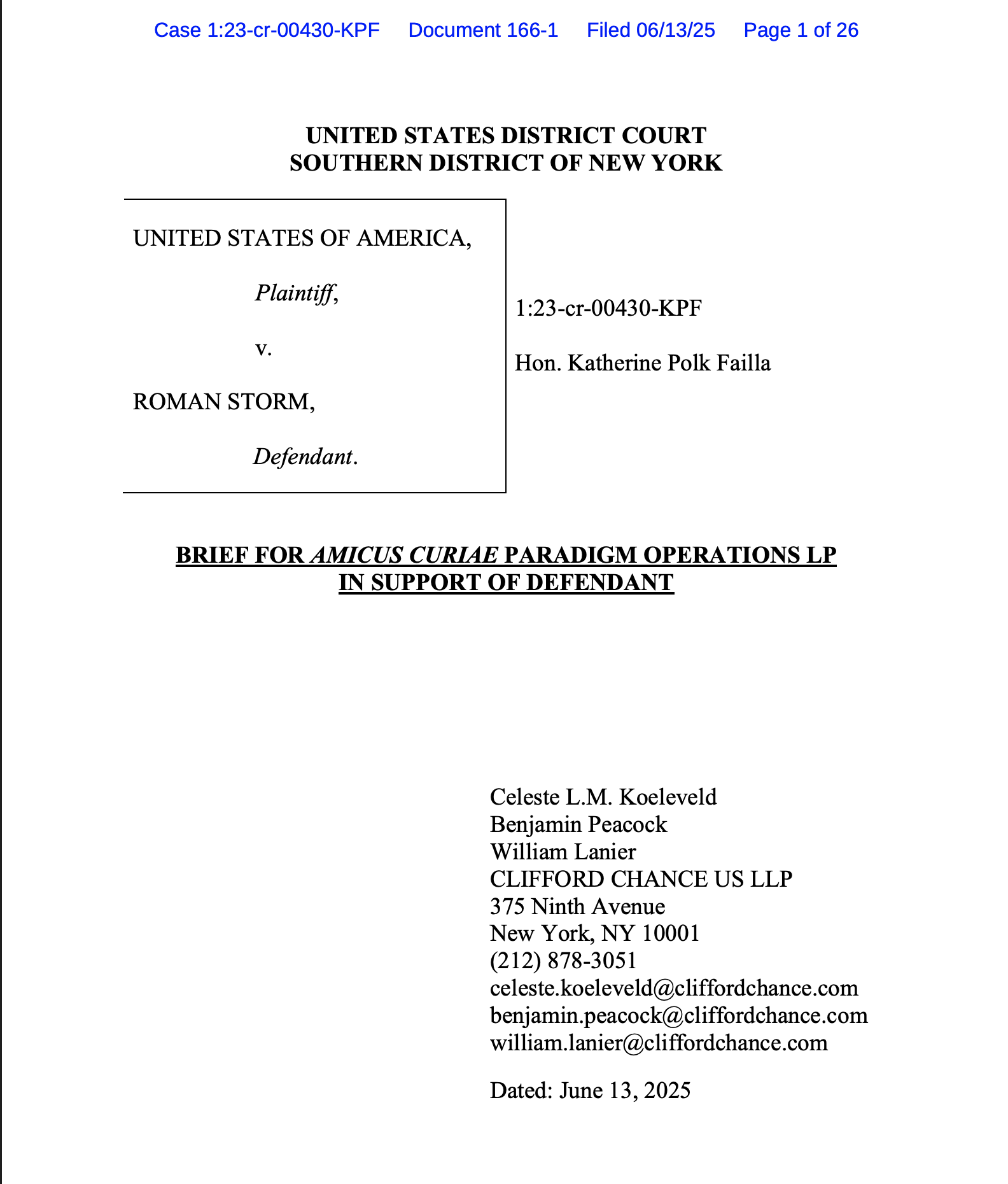 Paradigm’s amicus brief - The Coinomist
