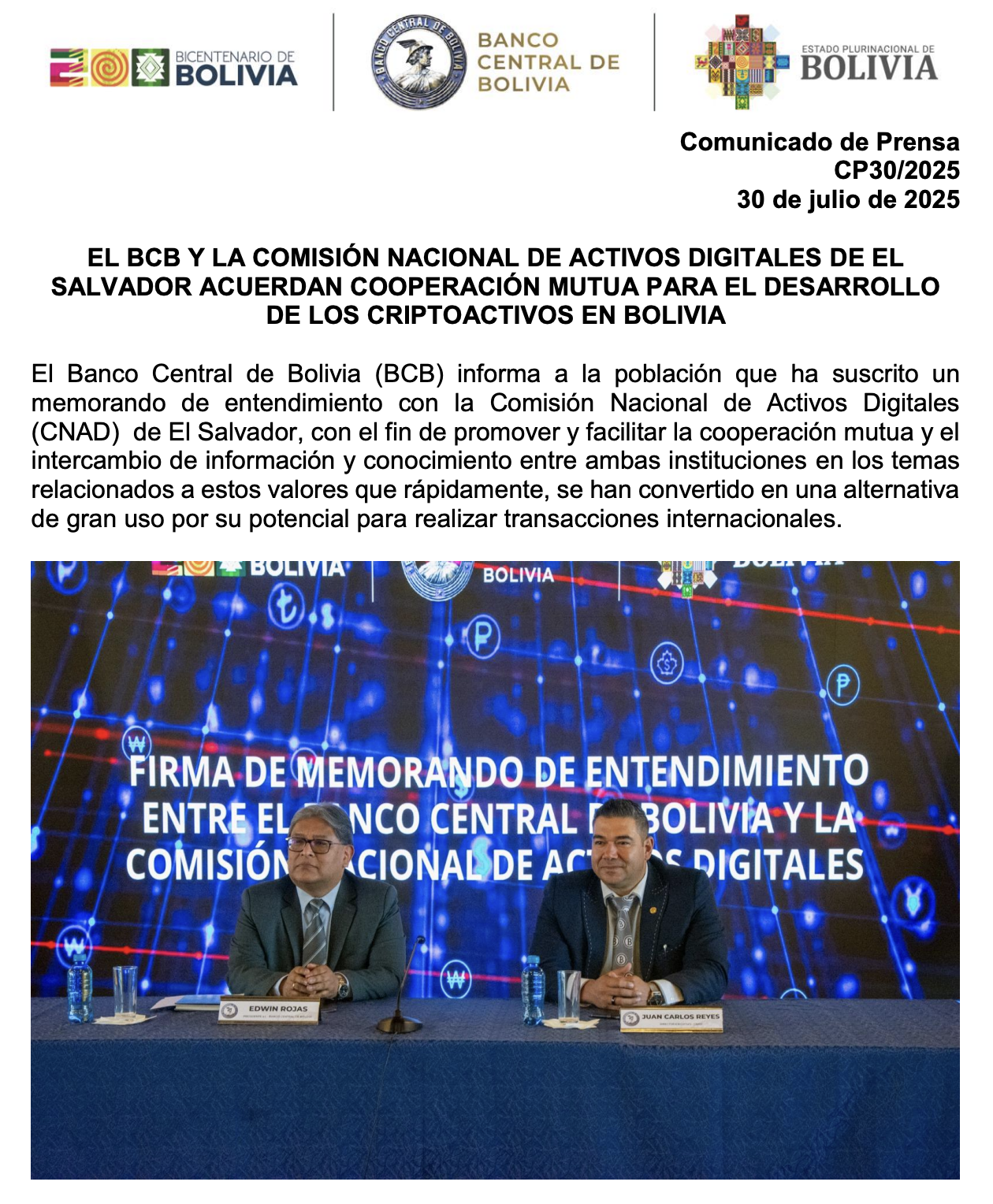 Bolivian and Salvadoran officials formalize a digital asset cooperation deal - reflecting Latin America’s shifting approach to crypto infrastructure. - The Coinomist