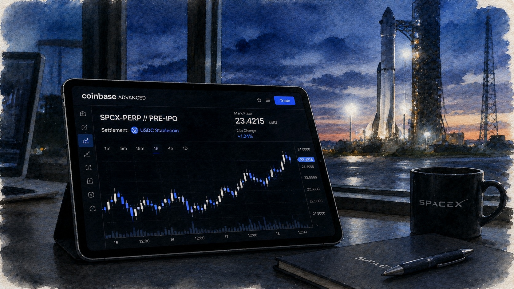 Coinbase offers USDC pre-IPO perps for SpaceX